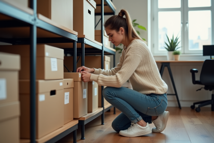 Jeune femme organisée dans un bureau à la maison
