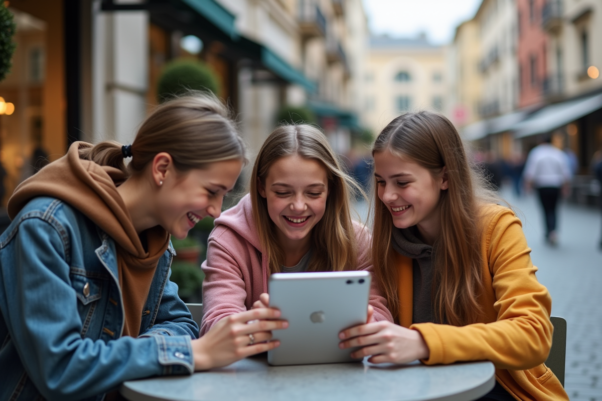 Trois adolescents souriants autour d