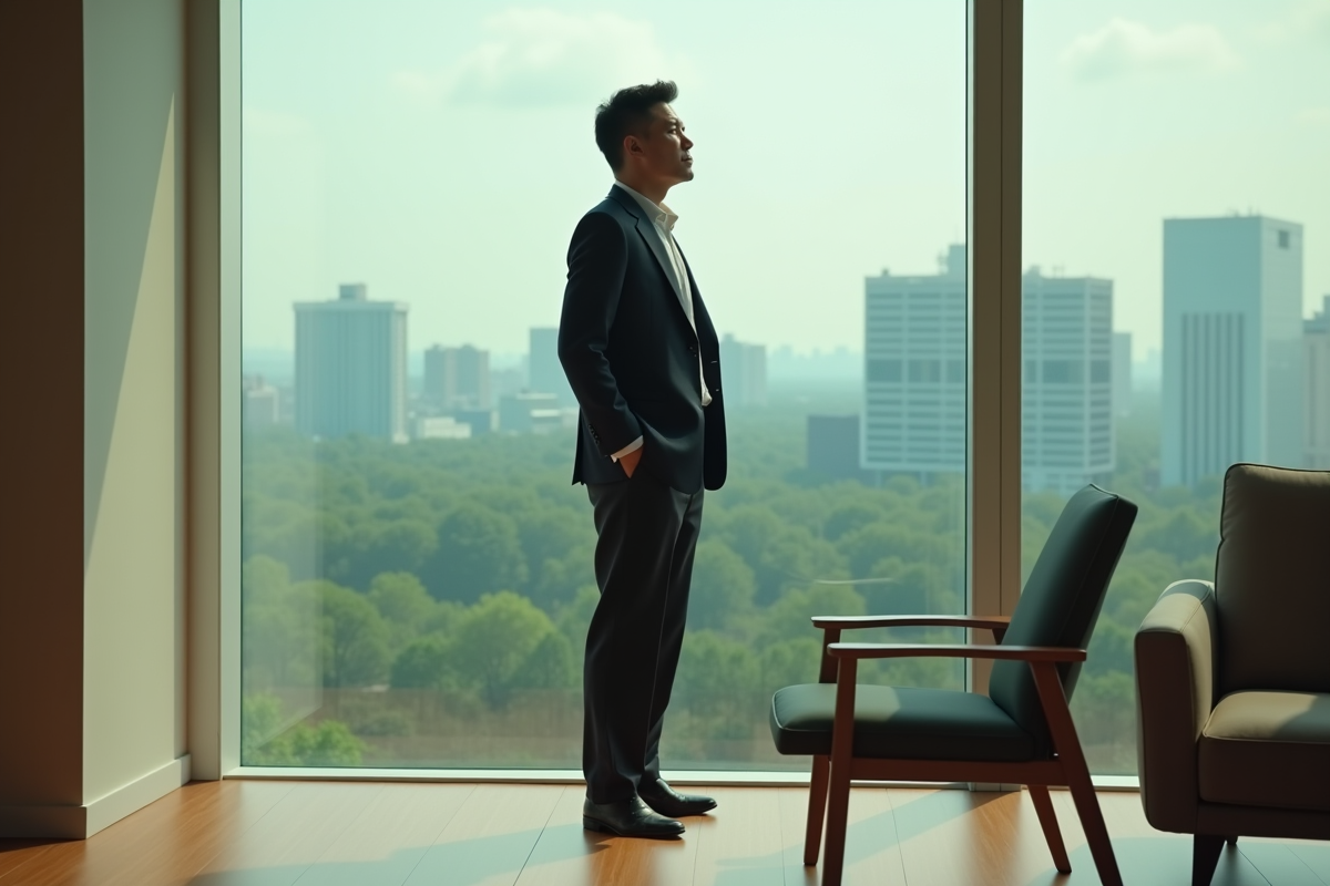 Modèle neutre en tenue technologique près d