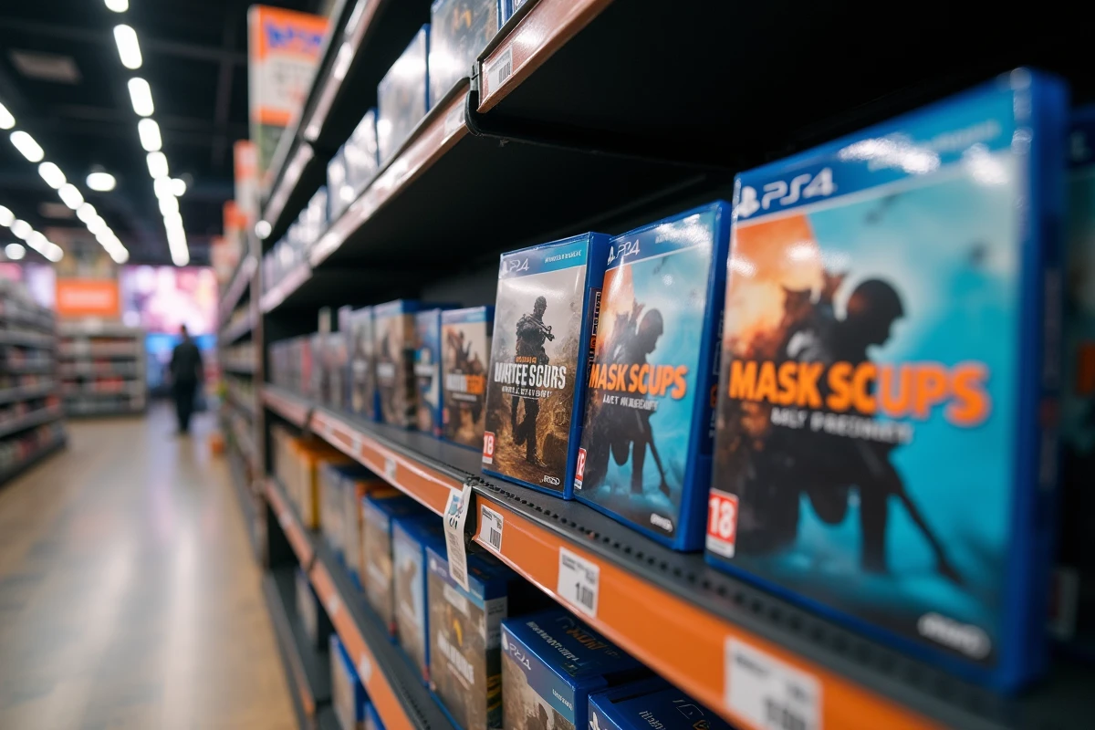 Rayons de jeux vidéo en magasin présentant les éditions accès anticipé et standard de Battlefield 6